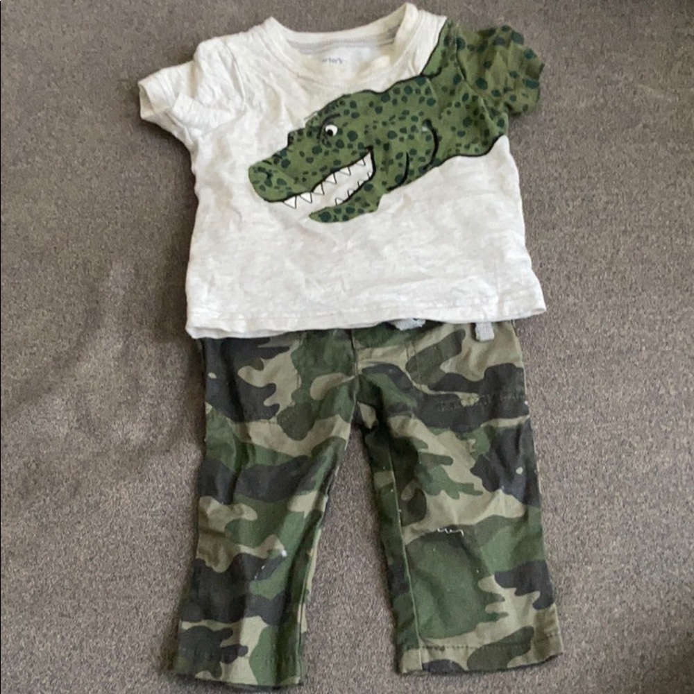 Dinosaur top and army pants